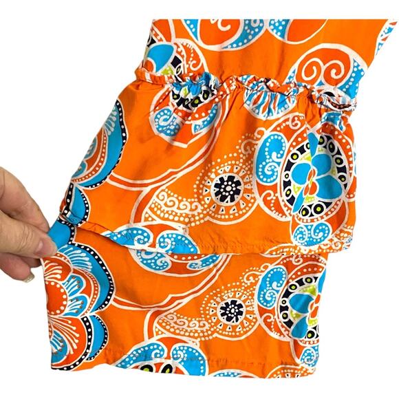 CROWN & IVY XL Boho Peasant Top tunic paisley printed tassel S - Picture 4 of 6